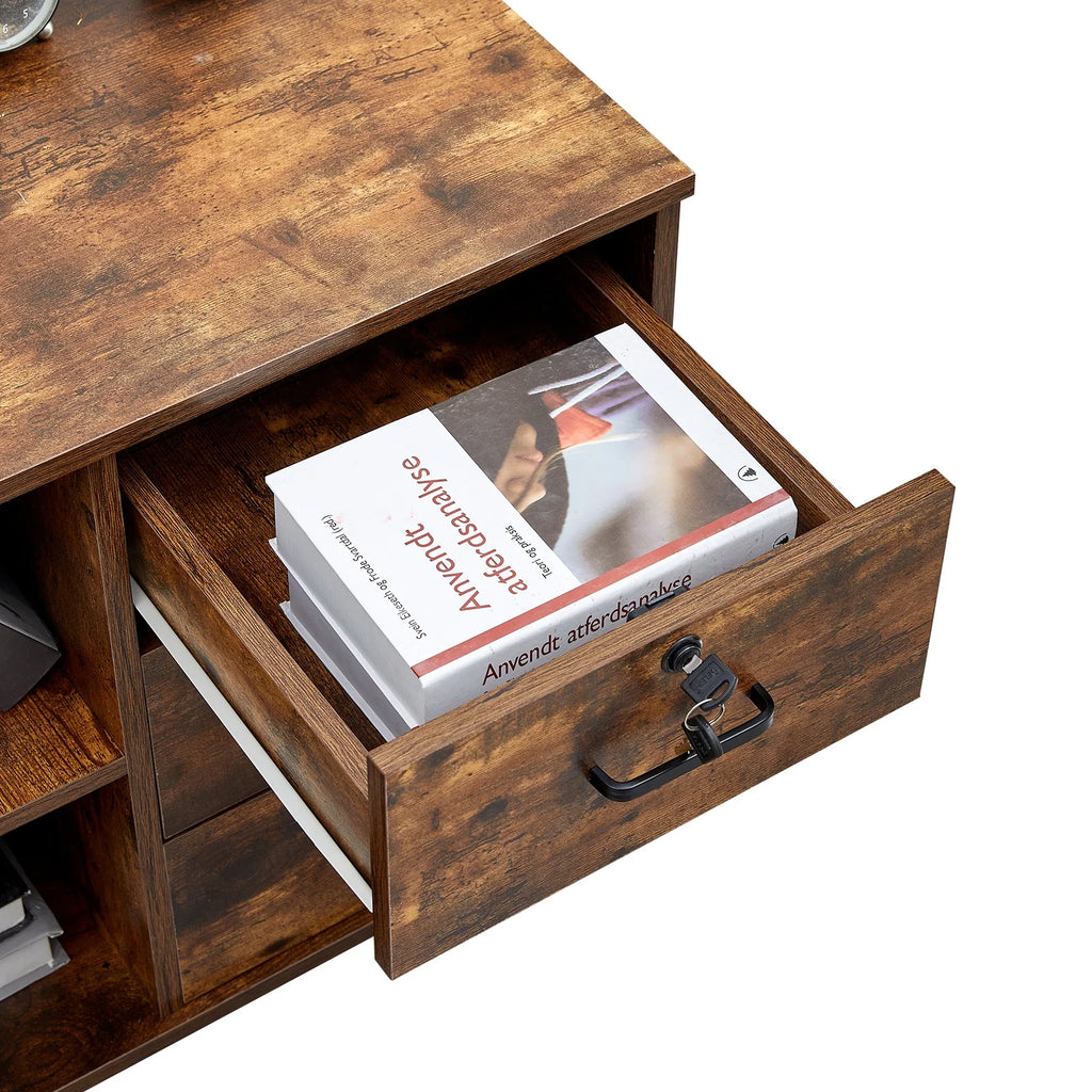 Mobile File Cabinet with 3 Lockable Drawers, Brown C991494