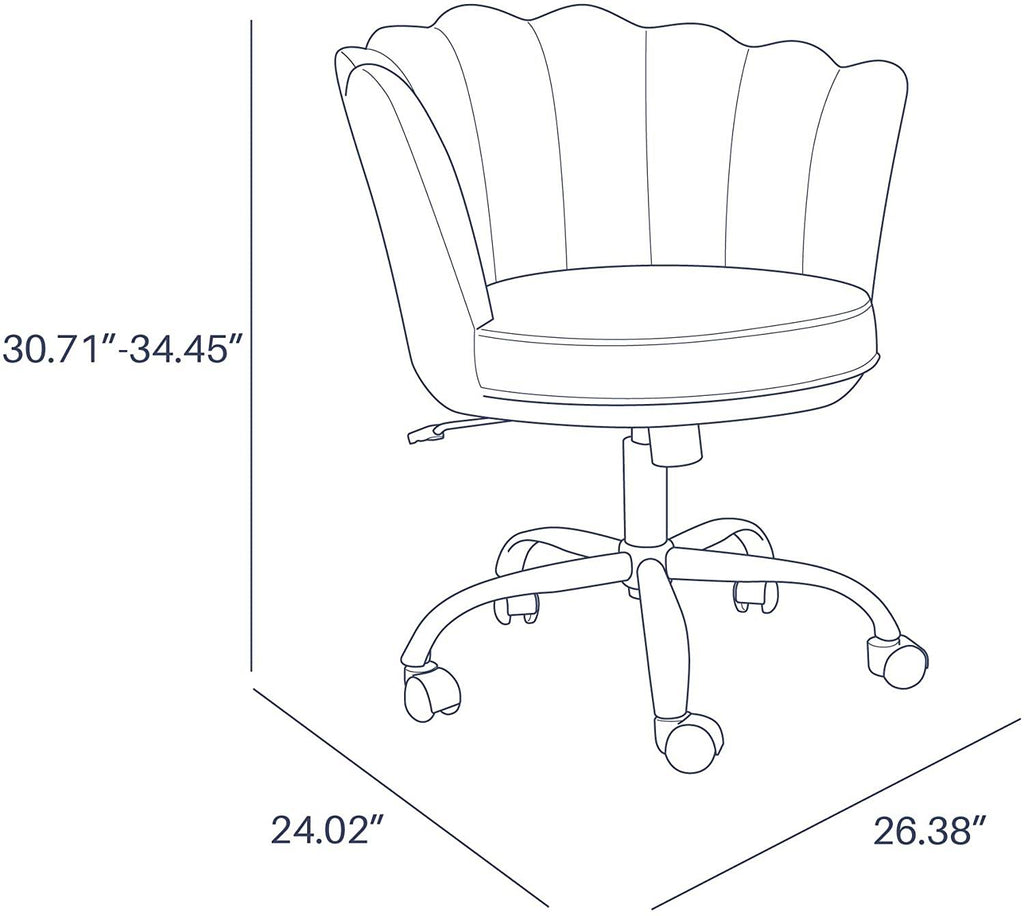 Blue Velvet Swivel Desk Chair H7132