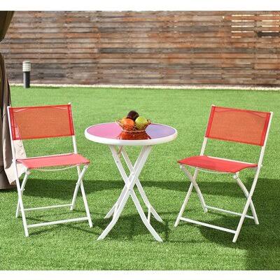 Red Round 2 Person Bistro Set V2106