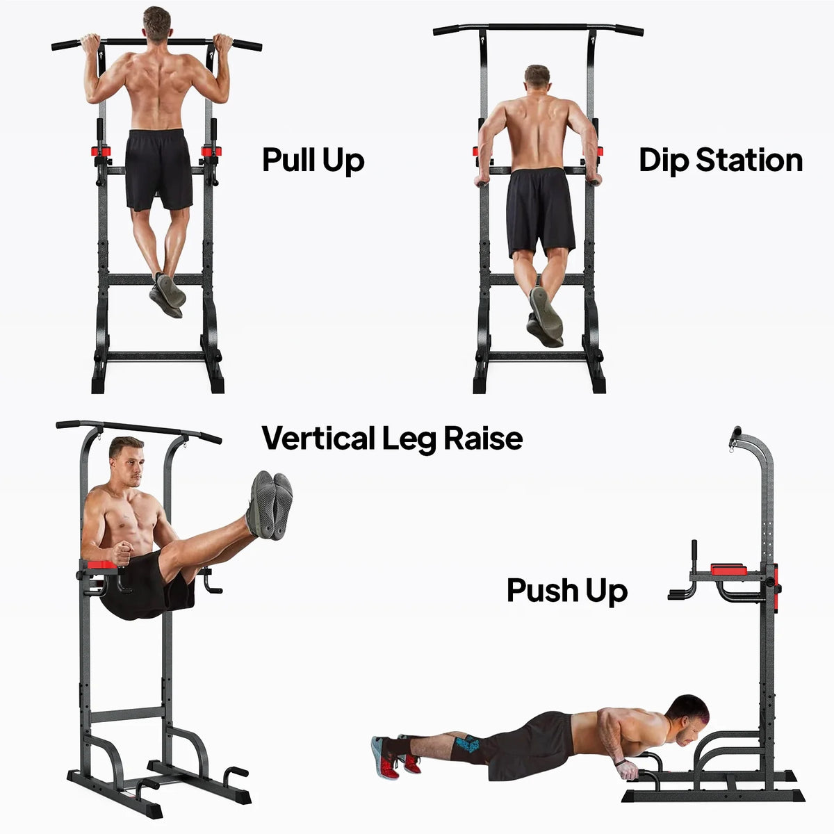 Power Tower Dip Station Pull up Bar 480lbs J256