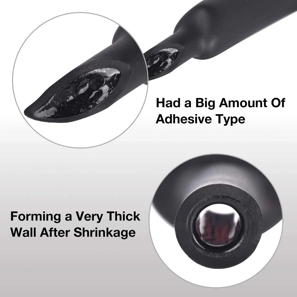 2 Pcs 1-1/4 Inch 3:1 Waterproof Adhesive Lined Heat Shrink Tube, 4 Ft Black&Red Y709590