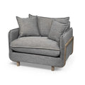Gray Upholstered Accent Chair with Lumbar Pillow Z985