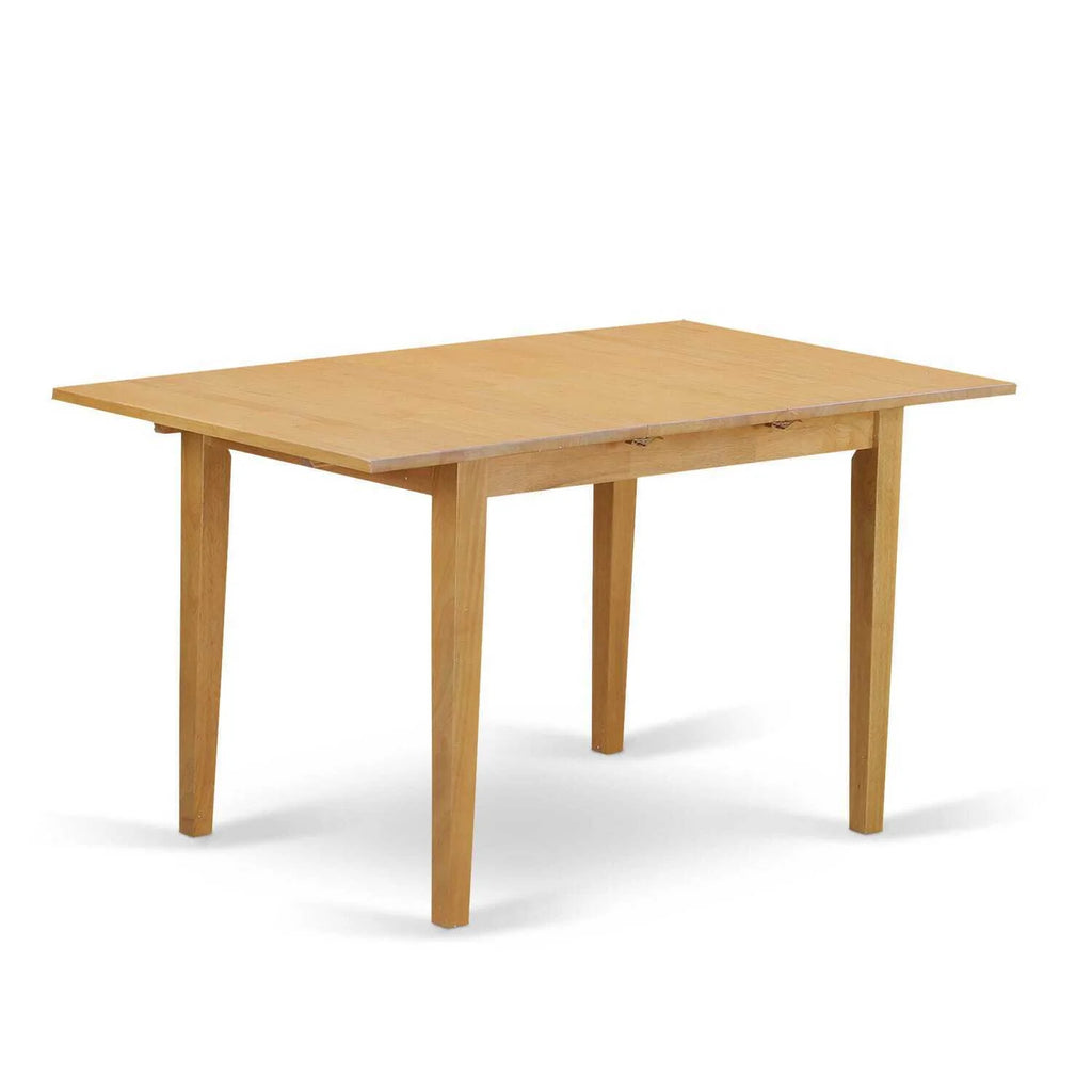 5 Piece Rectangle Kitchen Table with Leaf and 4 Chairs, Oak E244