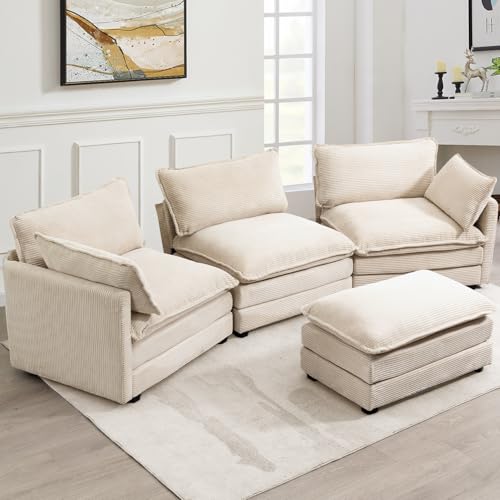 Oversized Modular Sectional Sofa with Movable Ottoman K514