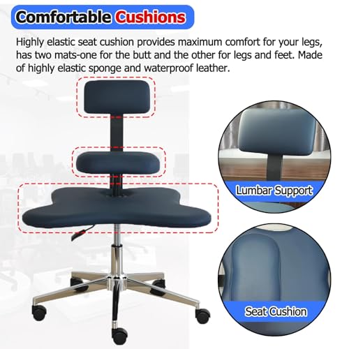 White Ergonomic Cross Legged Office Chair with Wheels Y3578
