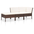 3 Piece Poly Rattan Patio Sectional Sofa Set with Ottoman Z545
