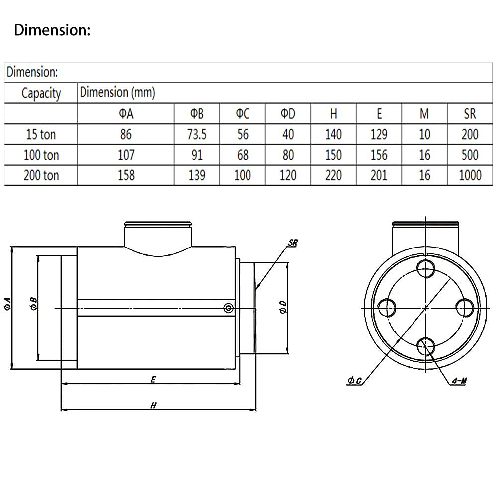 Compression Load Cell Column Type with Cable 200 ton Y303