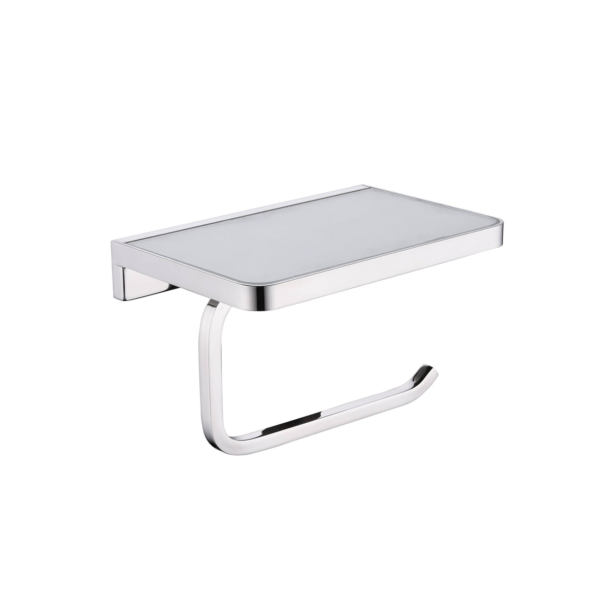 White Glass Shelf with Toilet Paper Holder S8805