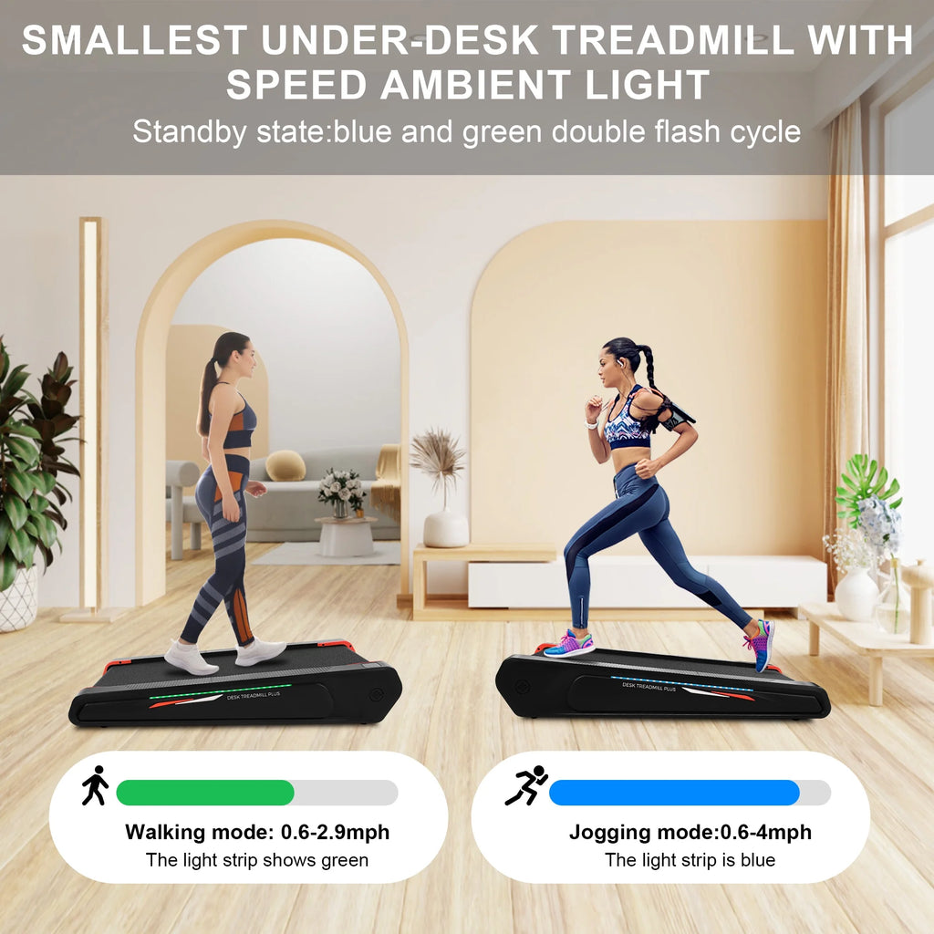 Walking Pad Treadmill with 5% Incline, 2.5HP, Black & Red Y335