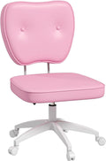 Armless PU Leather Office Chair with Adjustable Height D735