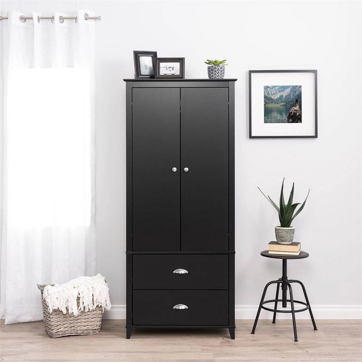 Black Wardrobe Armoire V606