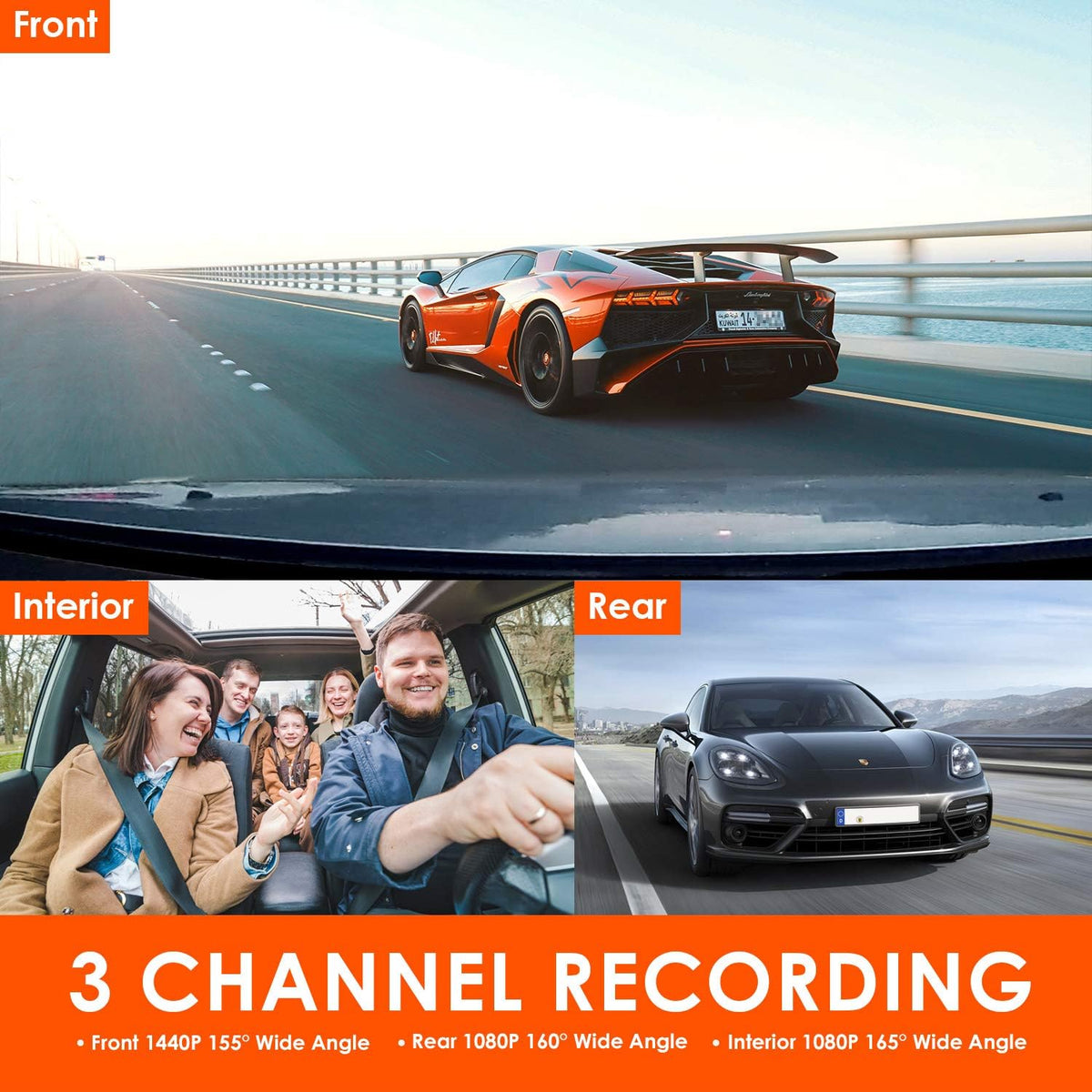 3 Channel 4K Dash Cam P4617