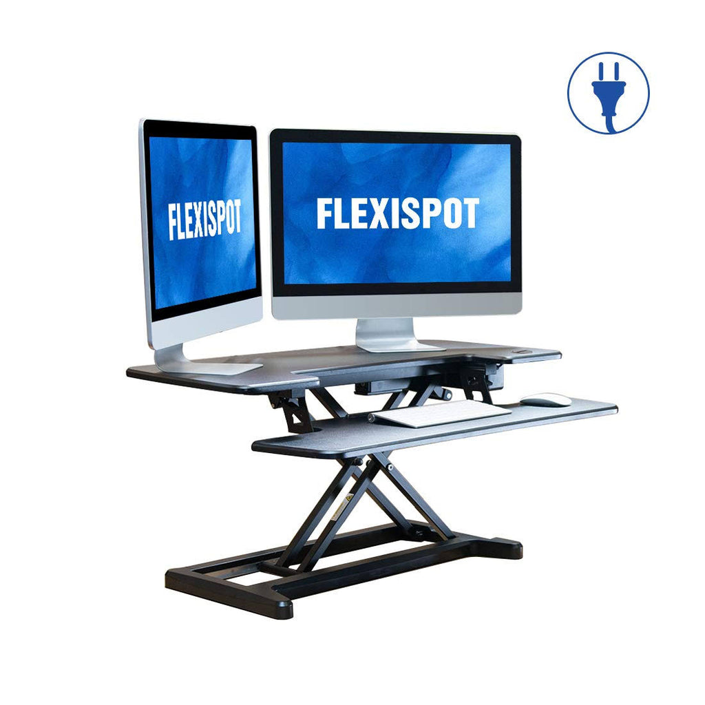 Black electric standing desk converter S352