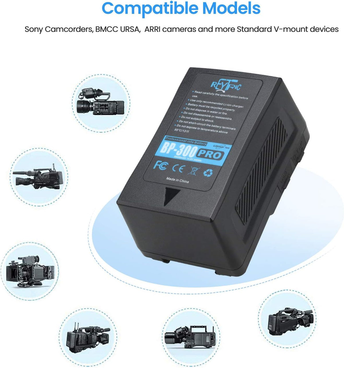 300Wh V Mount Battery with D-Tap Charger and Cable V6063