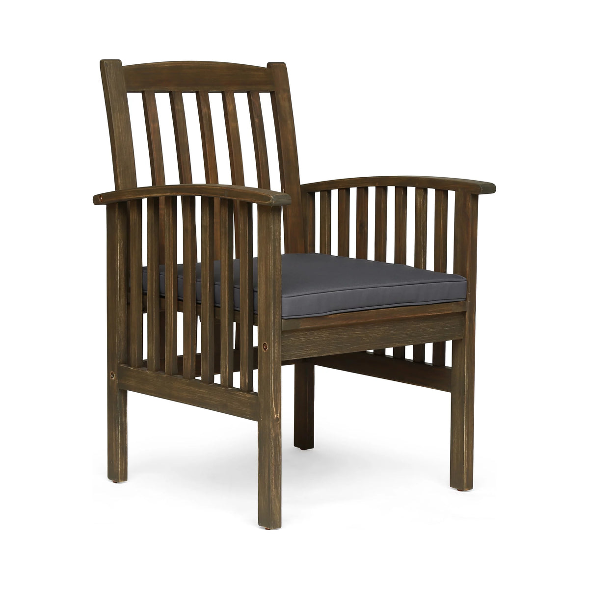 Acacia Wood Outdoor Dining Chairs with Cushion, Set of 2 Q551337
