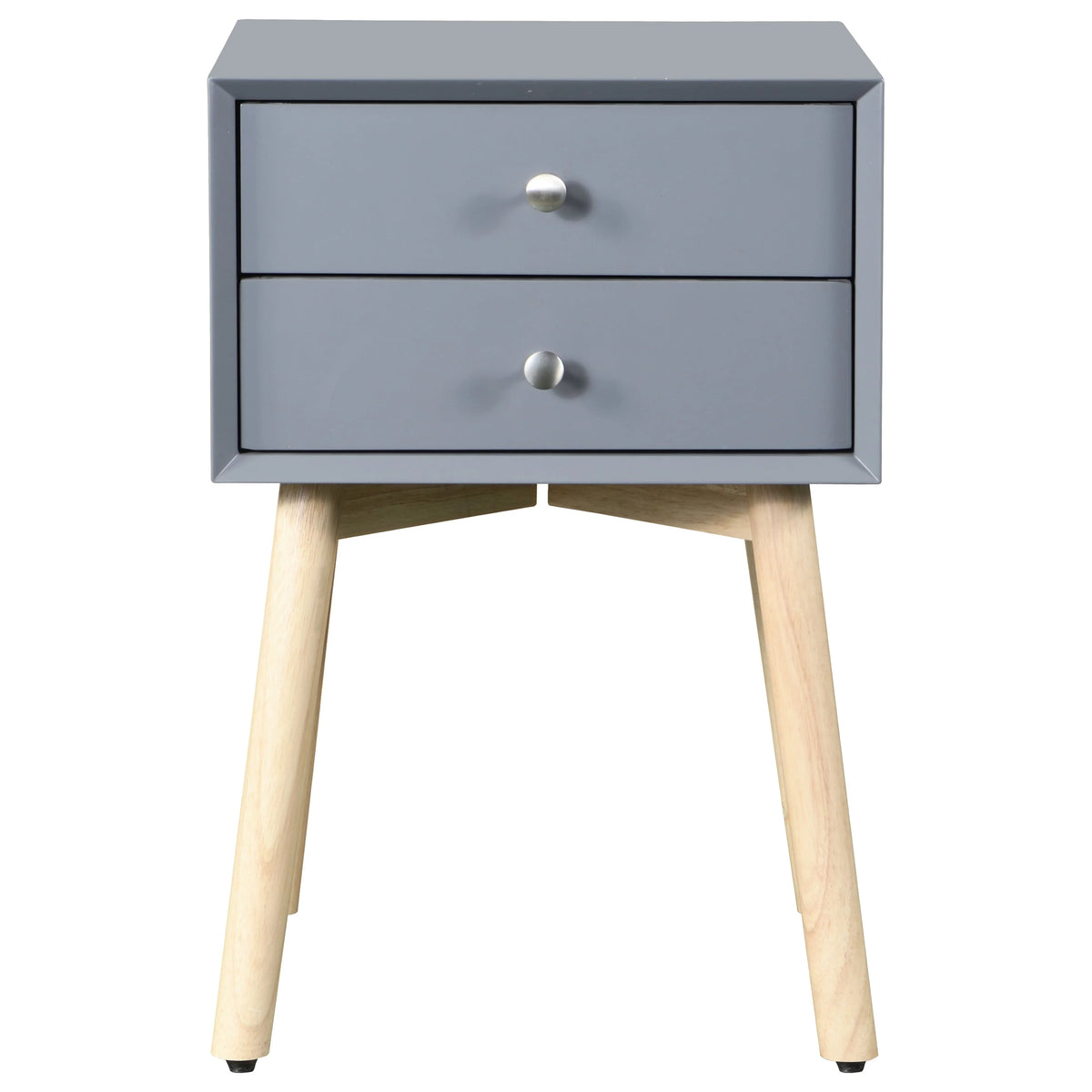 2 Drawer Rubber Wood Side Table V253