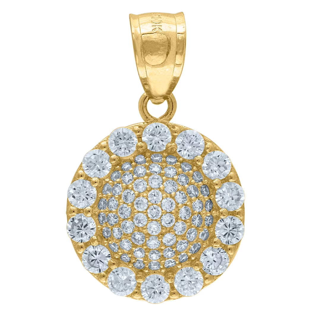 10k Yellow Gold CZ Charm Pendant Necklace J531933