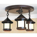 Semi Flush Mount Light in Mission Brown/Amber Mica C97318
