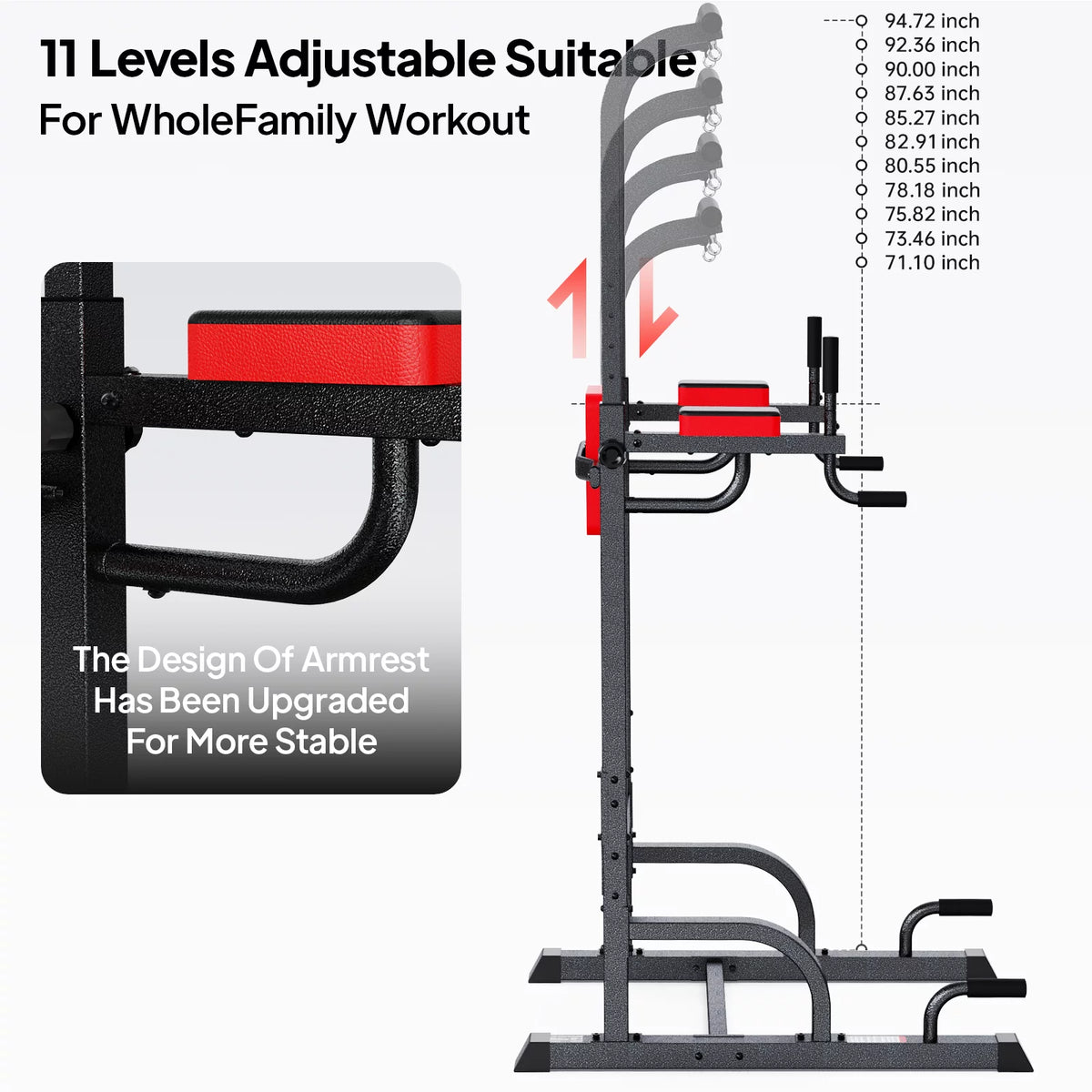 Power Tower Dip Station Pull up Bar 480lbs J256