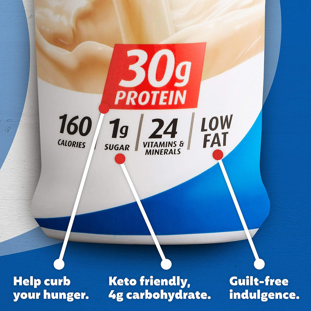 Vanilla Protein Shake 30g Protein 1g Sugar 14 fl oz 12 Pack C9371