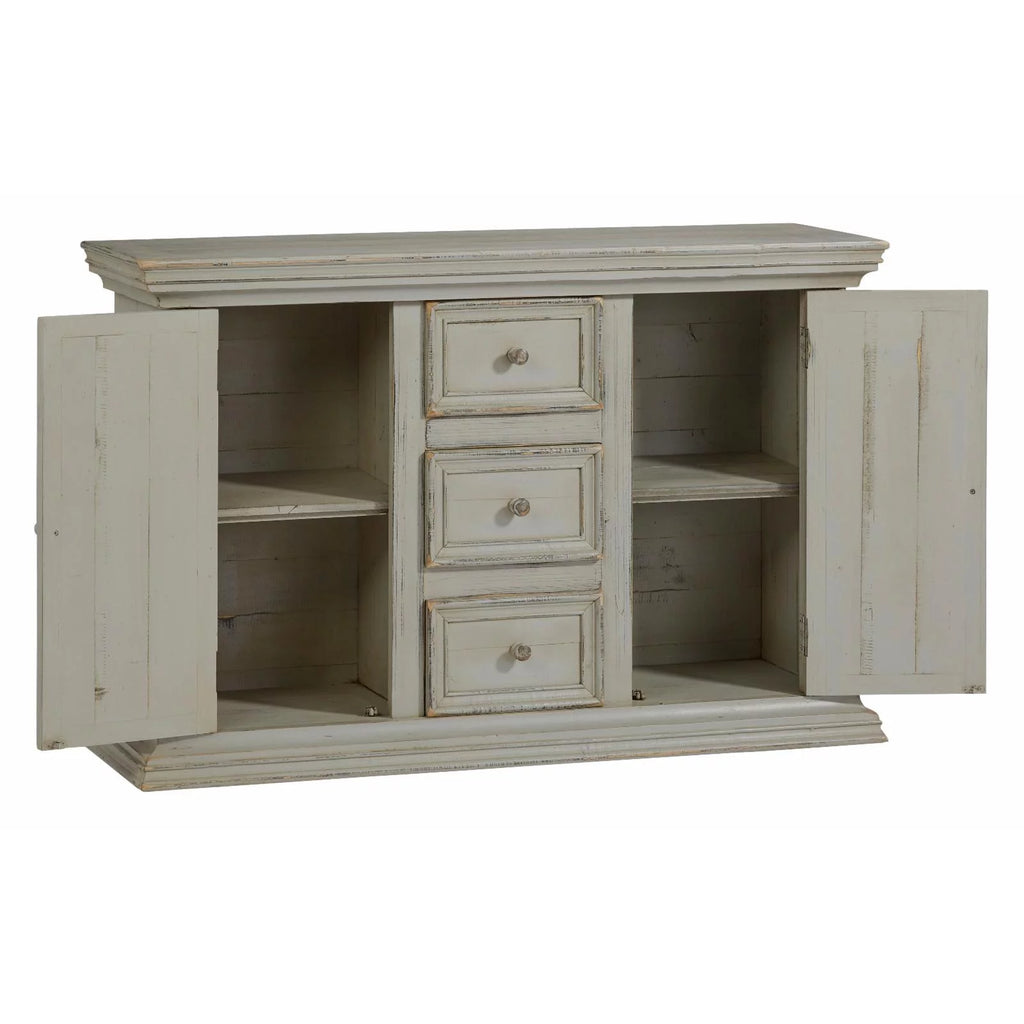 Antique Gray Wood Accent Credenza/Console Q686