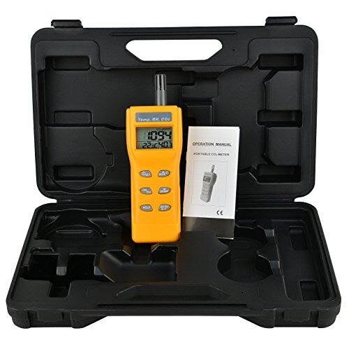 Yellow Digital Carbon Dioxide Temperature Humidity NDIR Sensor Tester S826009
