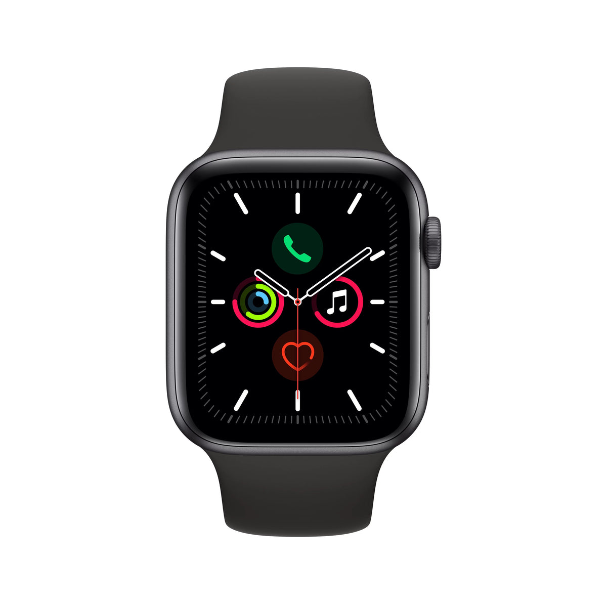 Restored 44mm GPS Space Gray Aluminum Case Black Sport Band Watch O99745