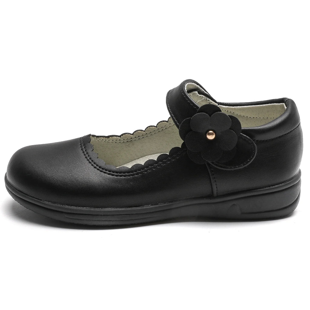 Black Mary Jane Flat School Uniform Shoes O388