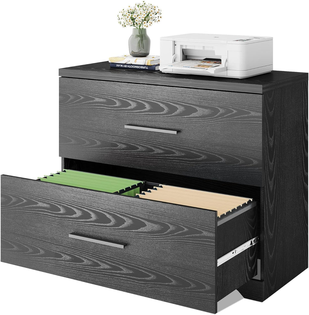 Gray Oak 2 Drawer Wood Lateral File Cabinet L6510