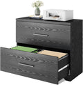 Gray Oak 2 Drawer Wood Lateral File Cabinet L6510