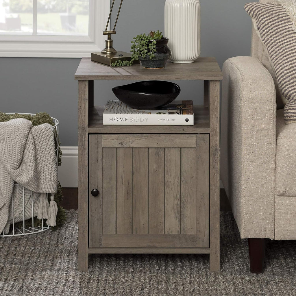 Rustic Oak Wood Side Accent Table M570417