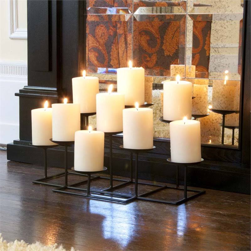Matte Black 9 Candle Candelabra H5269