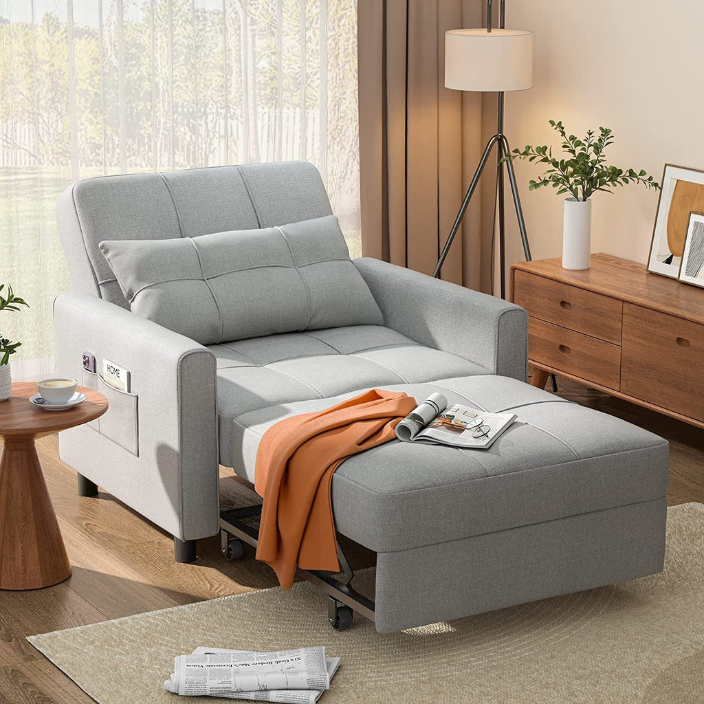 Light Gray Convertible Sofa Bed J958