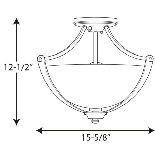 Polished Nickel Two-Light Semi-Flush Convertible M143402