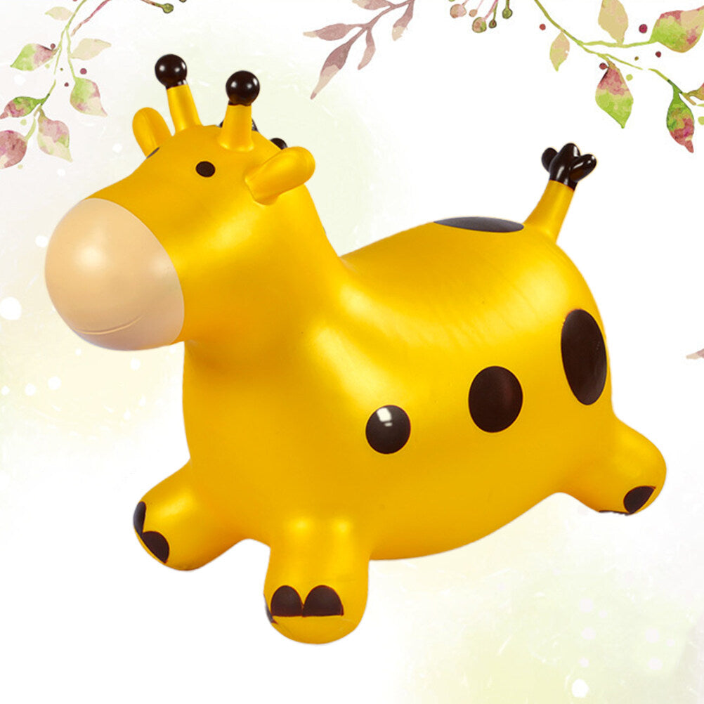 Yellow Inflatable Jumping Horse Toy with Air Pump I68499