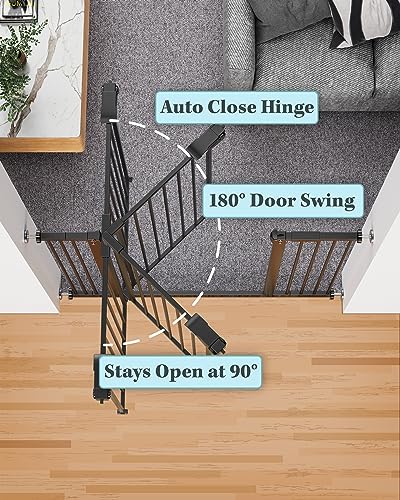 Black Metal Baby Gate 30" Tall X4731