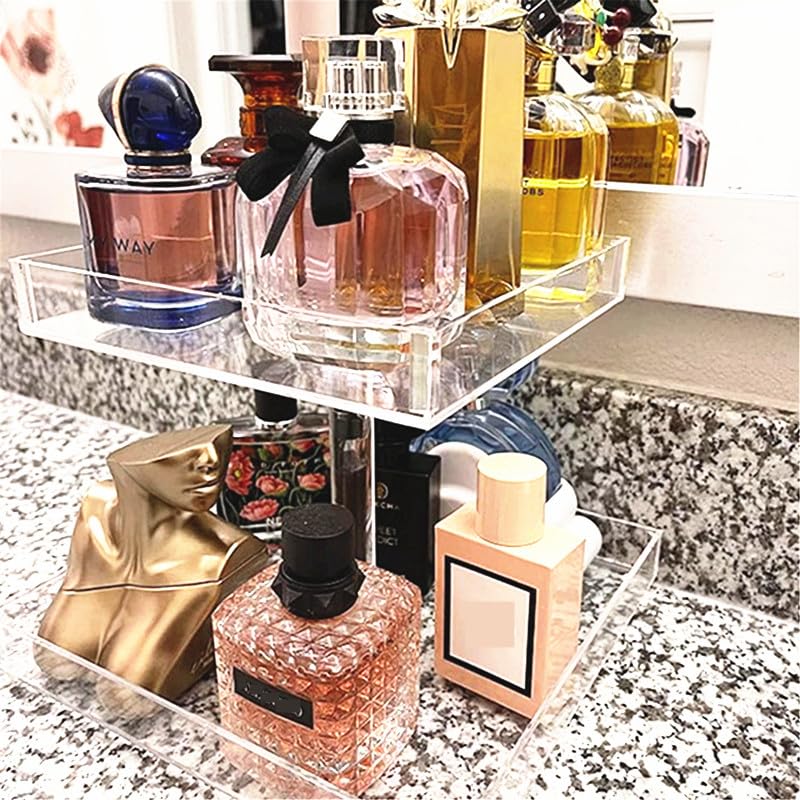 Perfume Organizer Display Tray Acrylic Large Vanity Trays Makeup Storage Holder S44140