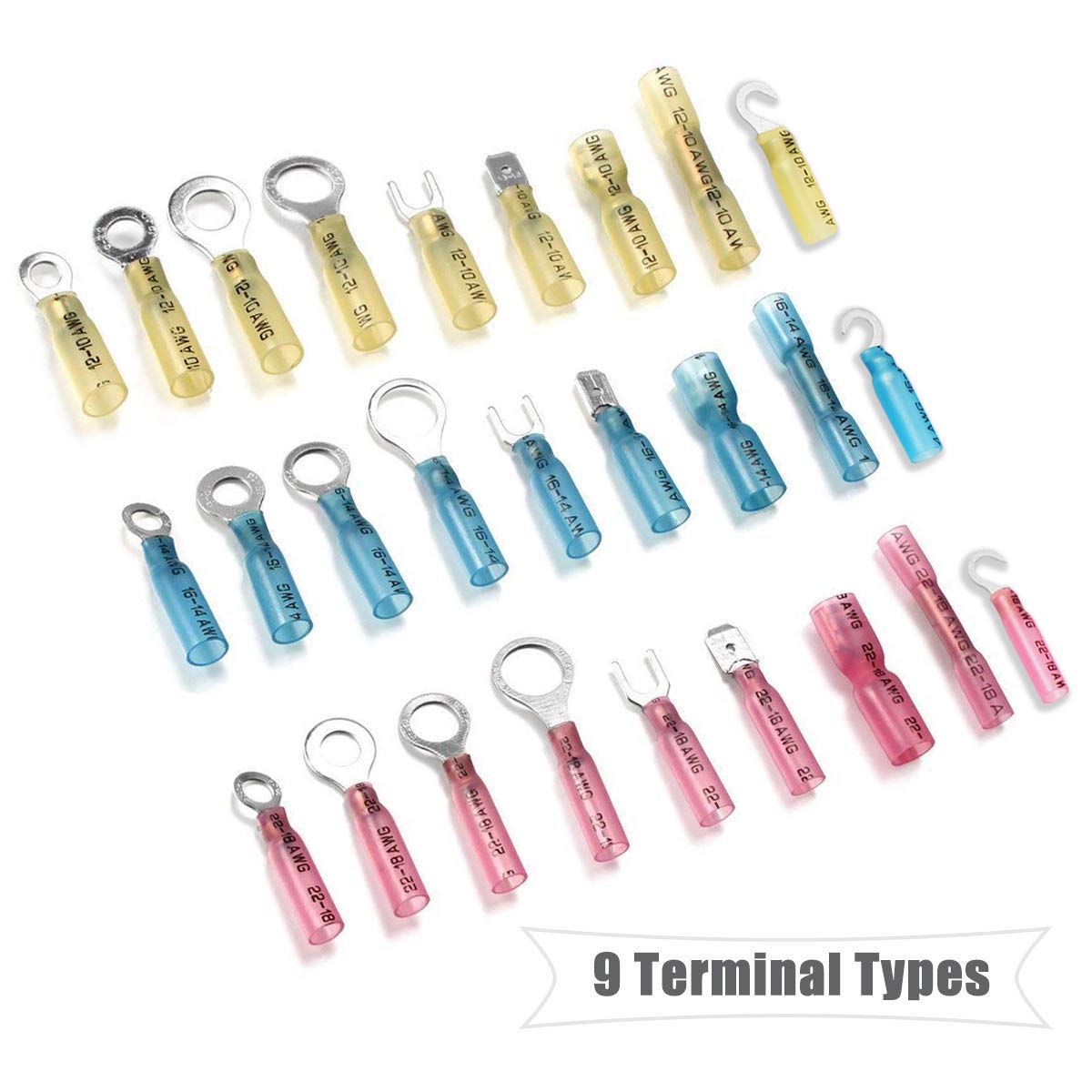 810PCS Insulated Heat Shrink Wire Connectors F31589