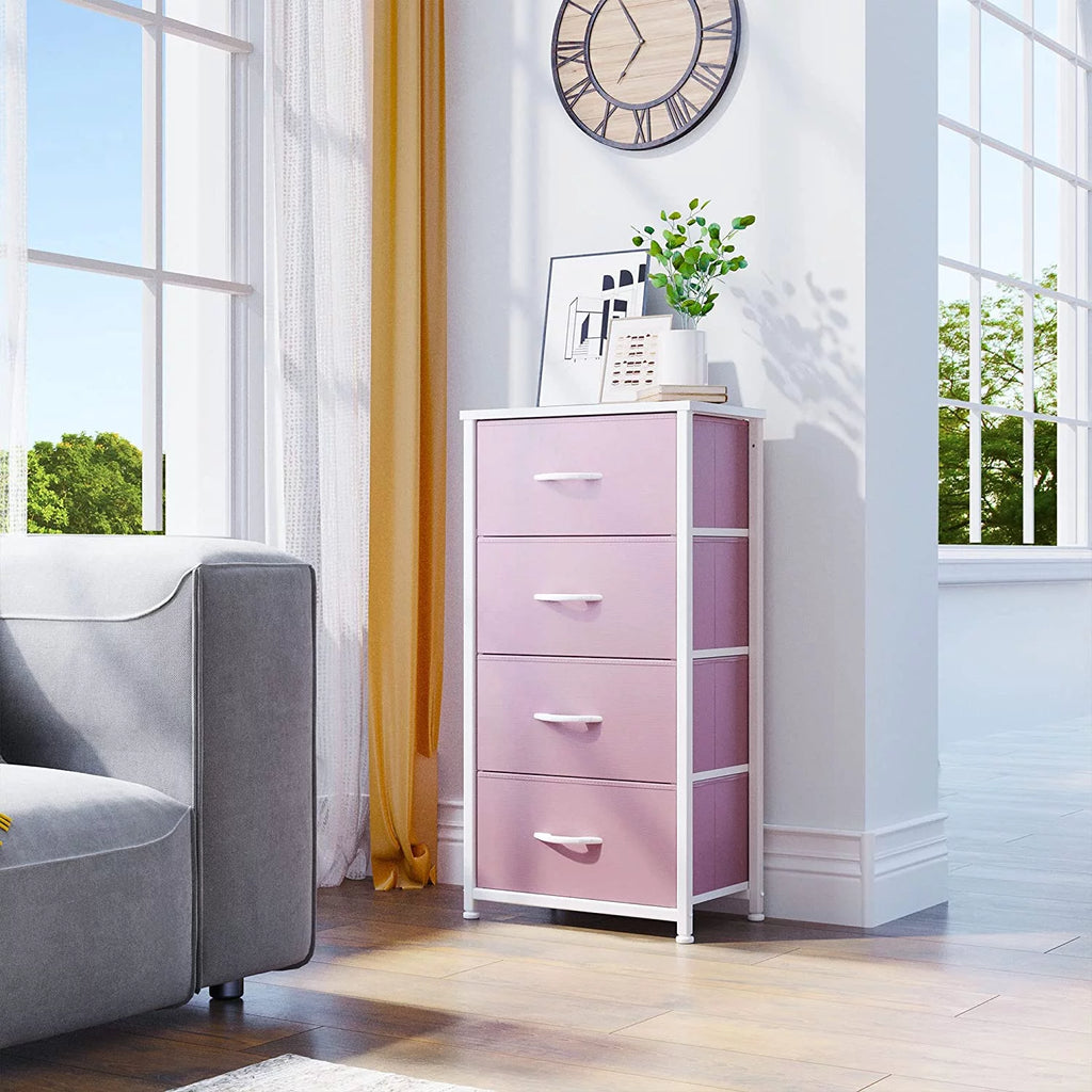 Pink 4 Drawer Fabric Dresser E123018