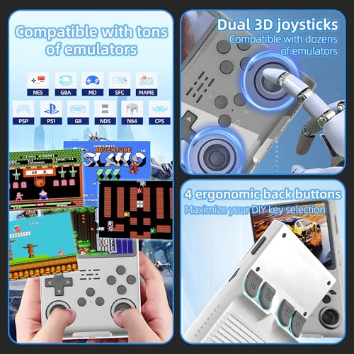 White Handheld Retro Gaming Console with 256GB TF Card V65573
