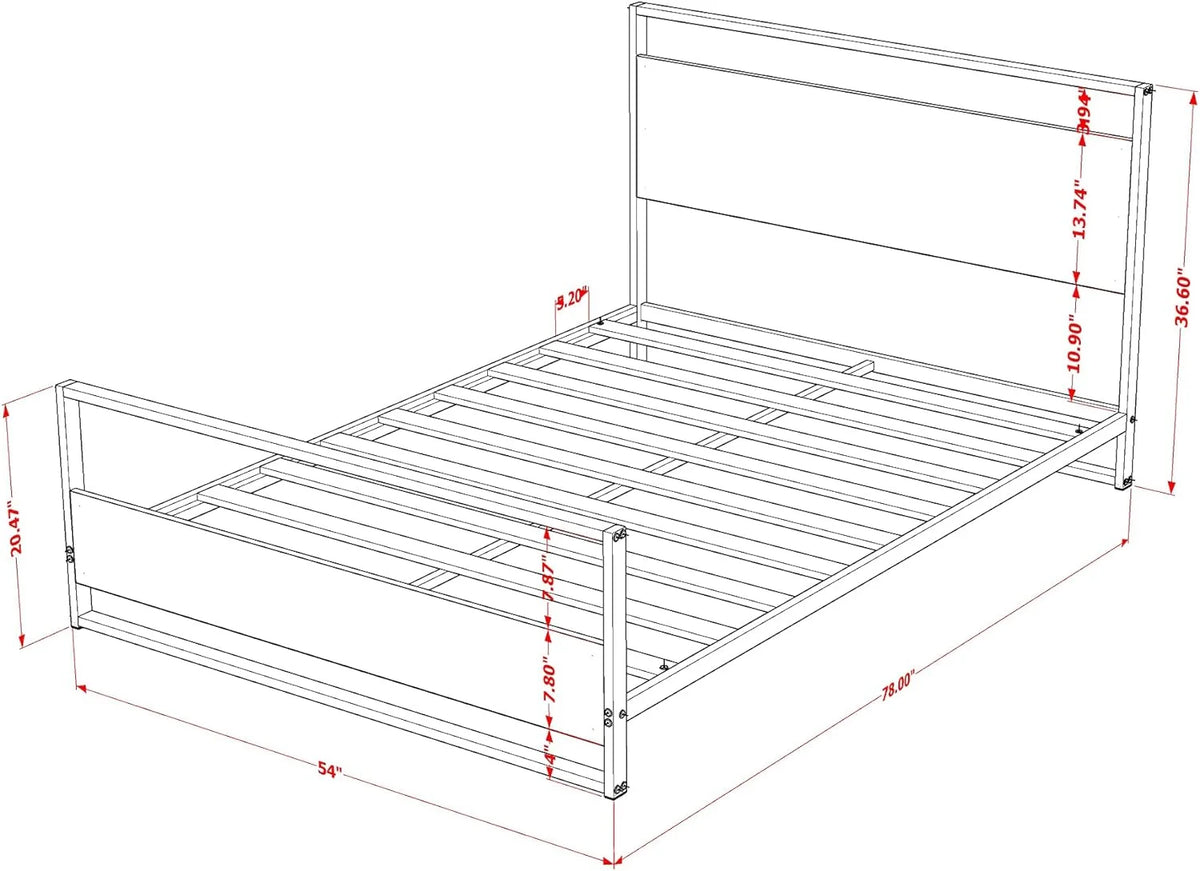 Platform Bed Frame with 4 Metal Legs U192