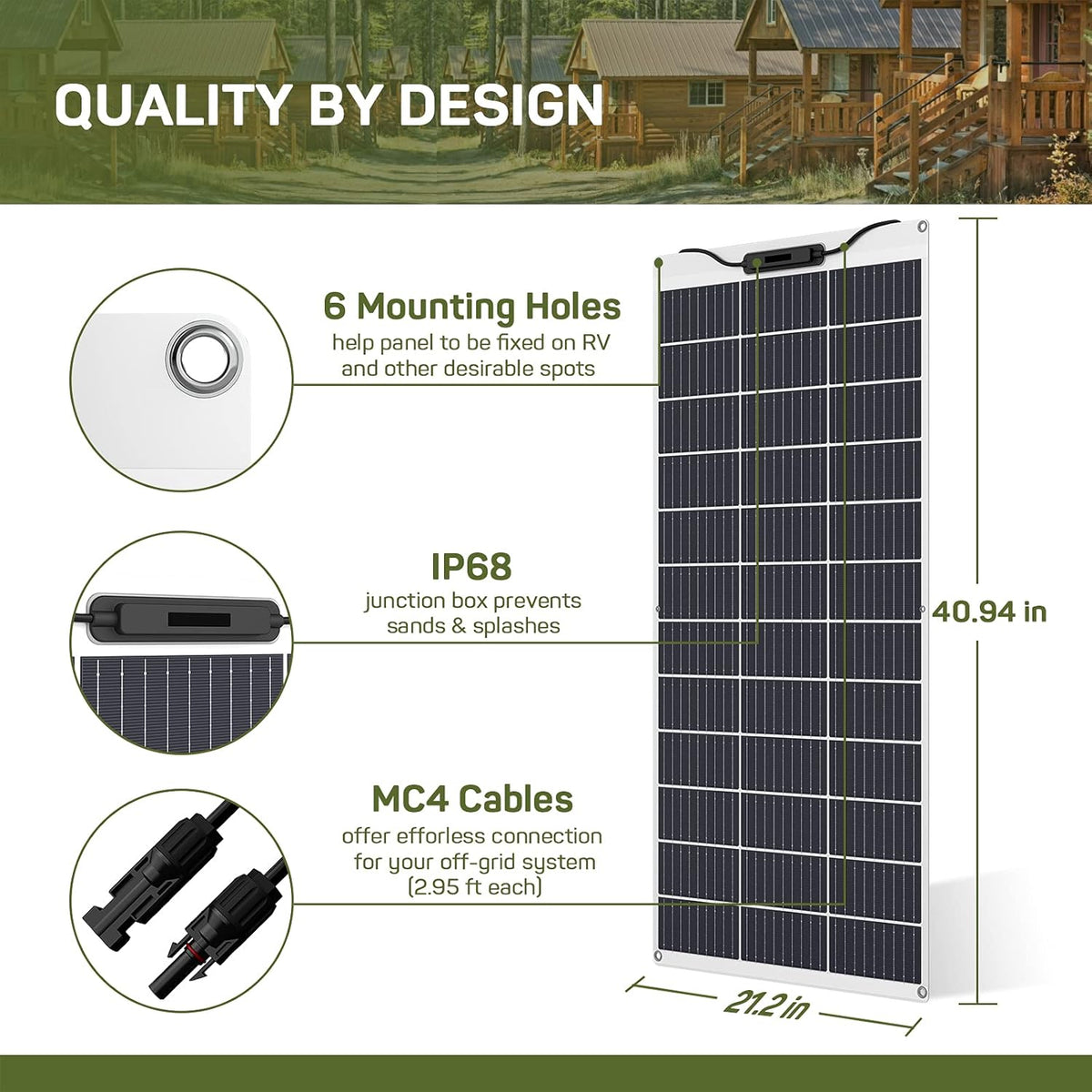 100W 12V Monocrystalline Flexible Solar Panel with 9 busbars Solar Cell G770