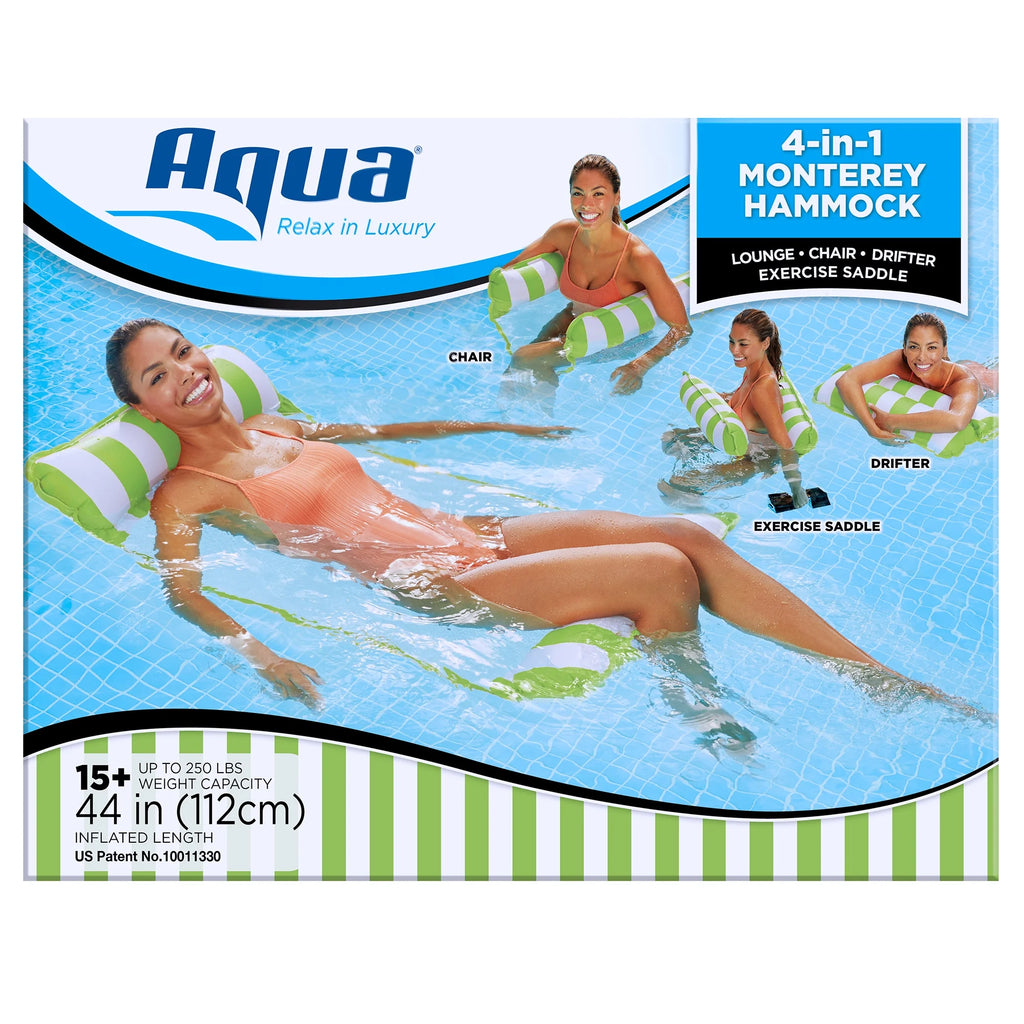Green 4 Pack Inflatable Pool Hammock Lounger K685532