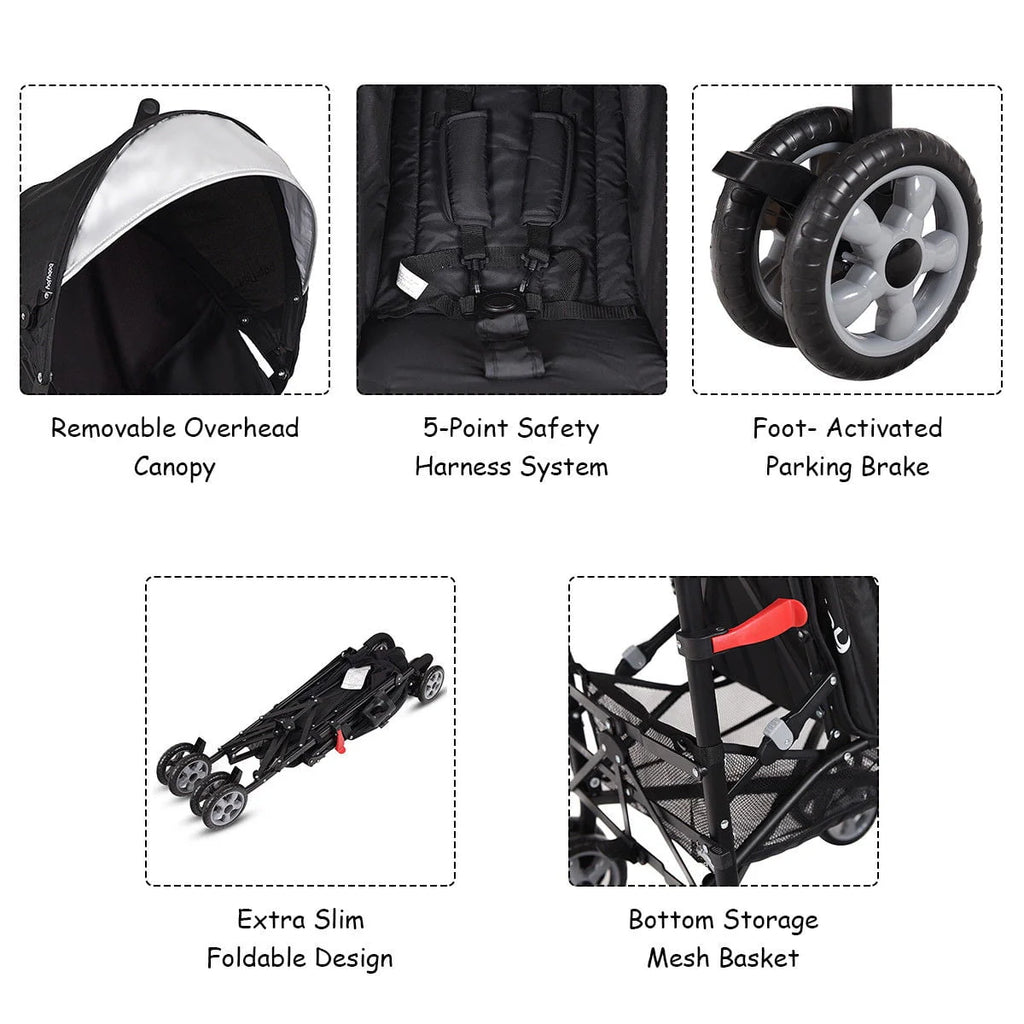 Folding Umbrella Stroller With Storage Basket J5390