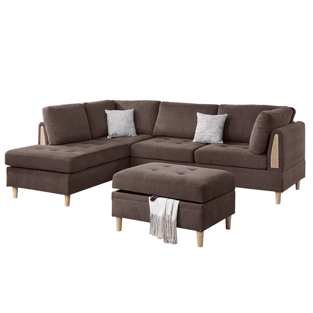 Chenille 3-Pc Sectional L799