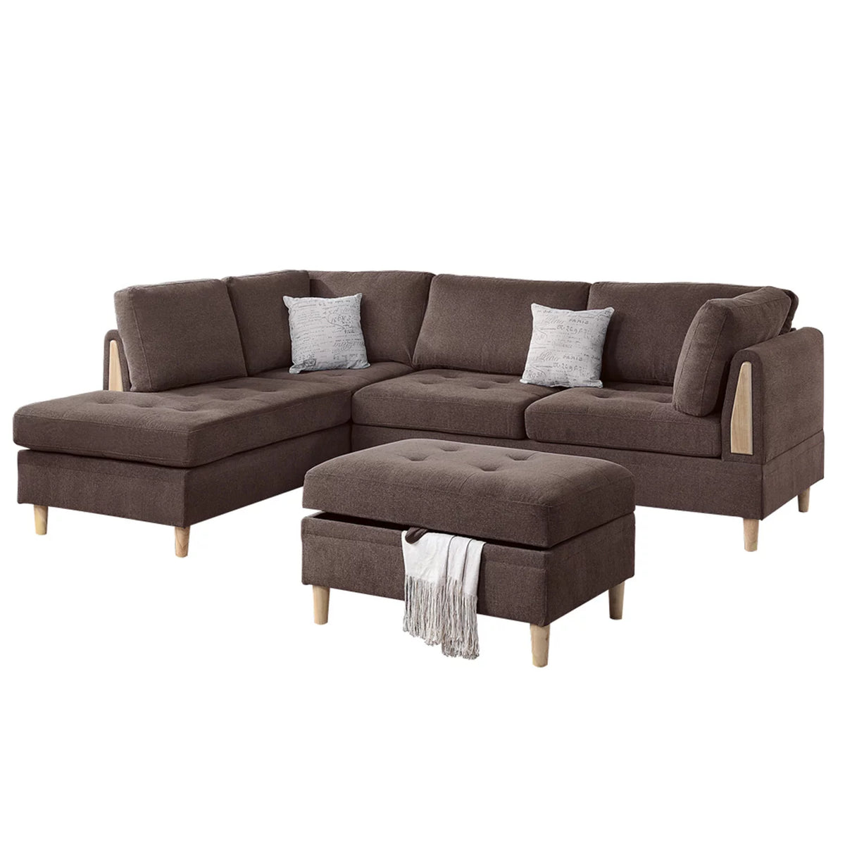 Chenille 3-Pc Sectional L799