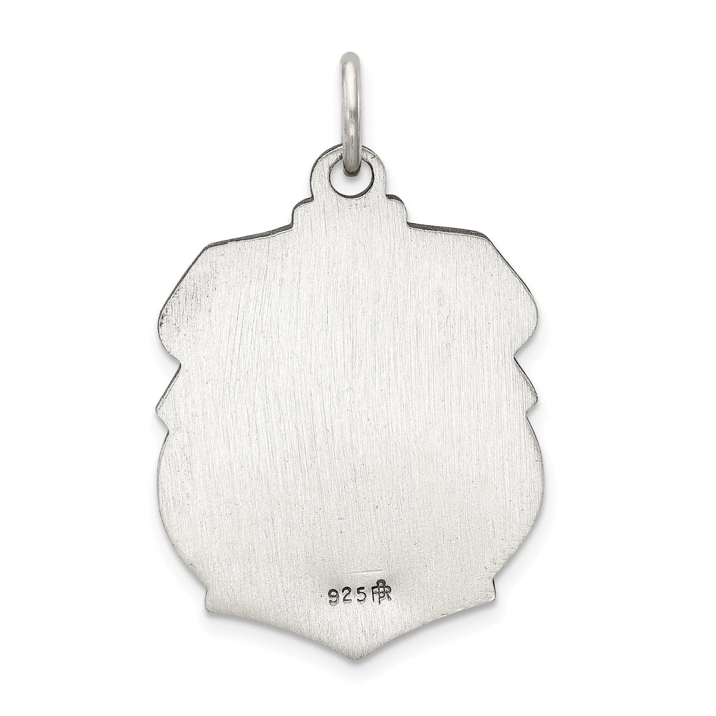 Antiqued St. Michael Badge Medal Pendant with Sterling Silver Rope Chain Necklace 18'' F106