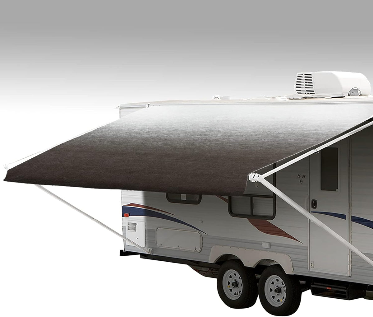 Charcoal Fade 12' RV Awning Fabric Replacement Vinyl F572256