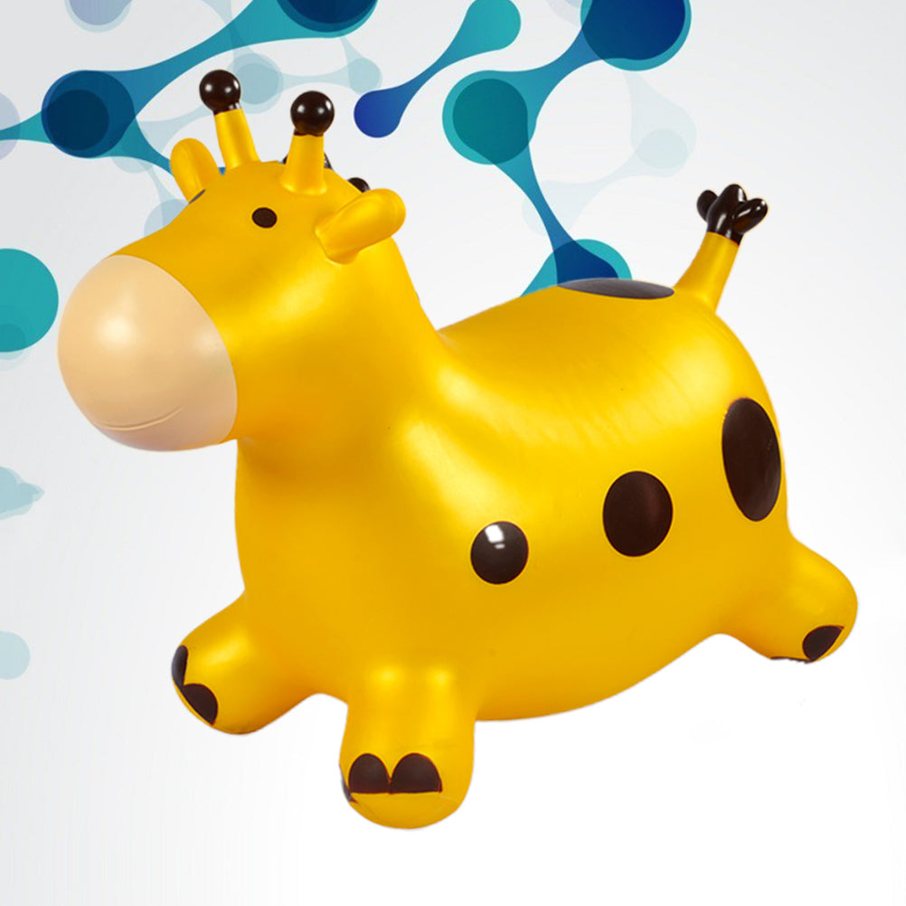 Yellow Inflatable Jumping Horse Toy with Air Pump I68499