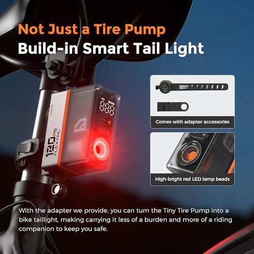 120 PSI Portable Electric Bike Tire Pump with Gauge S690845